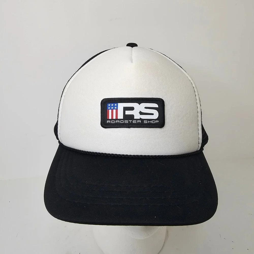 Roadster Shop Otto Collection Trucker Hat Black White RS Logo Snapback Cap